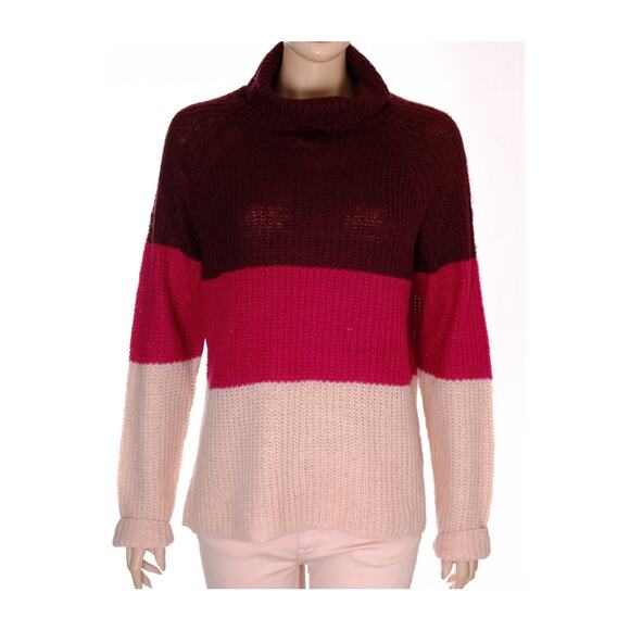 Brave Soul London Turtleneck Colorblock Sweater | Medium - Picture 1 of 10